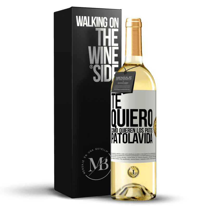 29,95 € Spedizione Gratuita | Vino bianco Edizione WHITE TE QUIERO, como quieren los patos. PATOLAVIDA Etichetta Bianca. Etichetta personalizzabile Vino giovane Raccogliere 2024 Verdejo