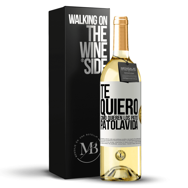 29,95 € Envio grátis | Vinho branco Edição WHITE TE QUIERO, como quieren los patos. PATOLAVIDA Etiqueta Branca. Etiqueta personalizável Vinho jovem Colheita 2024 Verdejo