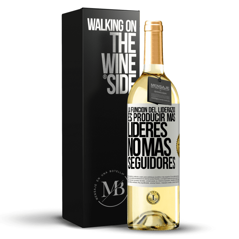 29,95 € Envío gratis | Vino Blanco Edición WHITE La función del liderazgo es producir más líderes, no más seguidores Etiqueta Blanca. Etiqueta personalizable Vino joven Cosecha 2024 Verdejo