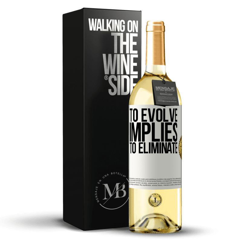 29,95 € Бесплатная доставка | Белое вино Издание WHITE Развиваться означает устранять Белая этикетка. Настраиваемая этикетка Молодое вино Урожай 2023 Verdejo