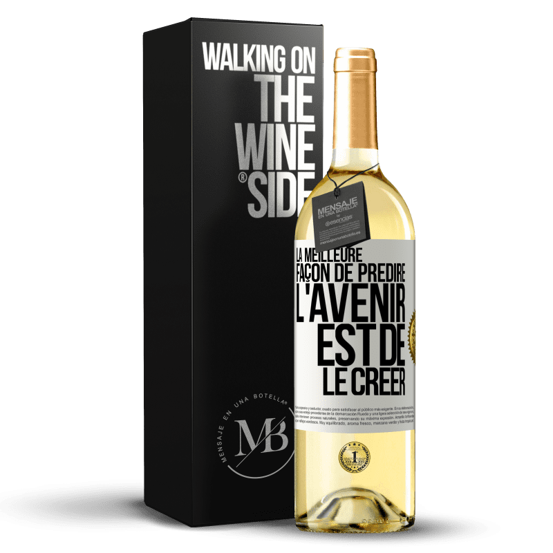 29,95 € Envoi gratuit | Vin blanc Édition WHITE La meilleure façon de prédire l'avenir est de le créer Étiquette Blanche. Étiquette personnalisable Vin jeune Récolte 2023 Verdejo