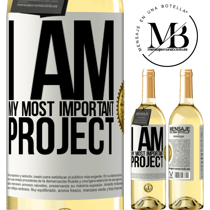 29,95 € Free Shipping | White Wine WHITE Edition I am my most important project White Label. Customizable label Young wine Harvest 2022 Verdejo