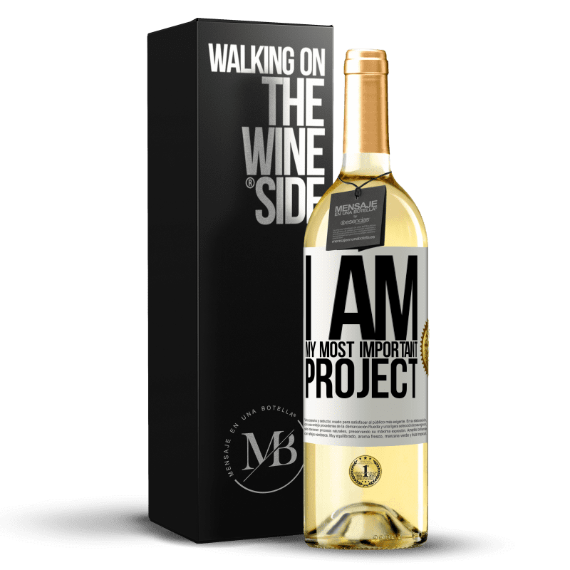 29,95 € 送料無料 | 白ワイン WHITEエディション 私は最も重要なプロジェクトです ホワイトラベル. カスタマイズ可能なラベル 若いワイン 収穫 2025 Verdejo