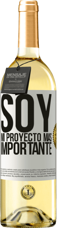 29,95 € | Vino Blanco Edición WHITE Soy mi proyecto más importante Etiqueta Blanca. Etiqueta personalizable Vino joven Cosecha 2023 Verdejo