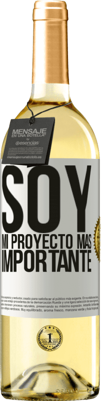 29,95 € | Vino Blanco Edición WHITE Soy mi proyecto más importante Etiqueta Blanca. Etiqueta personalizable Vino joven Cosecha 2024 Verdejo