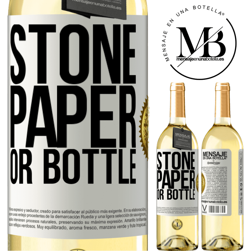 29,95 € Free Shipping | White Wine WHITE Edition Stone, paper or bottle White Label. Customizable label Young wine Harvest 2025 Verdejo