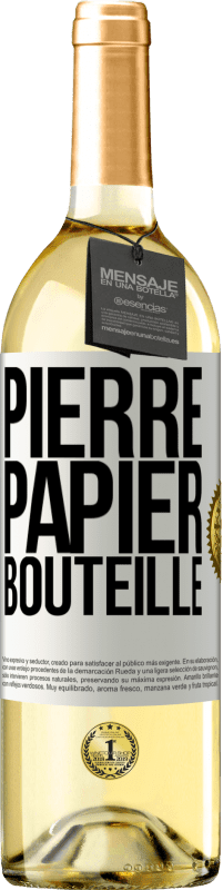 29,95 € | Vin blanc Édition WHITE Pierre-papier-bouteille Étiquette Blanche. Étiquette personnalisable Vin jeune Récolte 2023 Verdejo