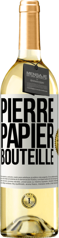29,95 € Envoi gratuit | Vin blanc Édition WHITE Pierre-papier-bouteille Étiquette Blanche. Étiquette personnalisable Vin jeune Récolte 2025 Verdejo