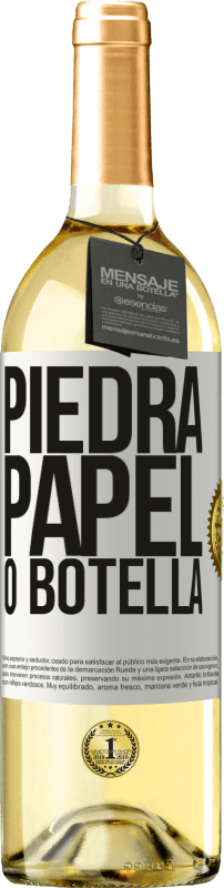 29,95 € | Vino Blanco Edición WHITE Piedra, papel o botella Etiqueta Blanca. Etiqueta personalizable Vino joven Cosecha 2023 Verdejo