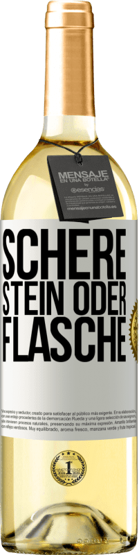 29,95 € | Weißwein WHITE Ausgabe Schere, Stein oder Flasche Weißes Etikett. Anpassbares Etikett Junger Wein Ernte 2023 Verdejo