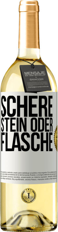 29,95 € | Weißwein WHITE Ausgabe Schere, Stein oder Flasche Weißes Etikett. Anpassbares Etikett Junger Wein Ernte 2025 Verdejo