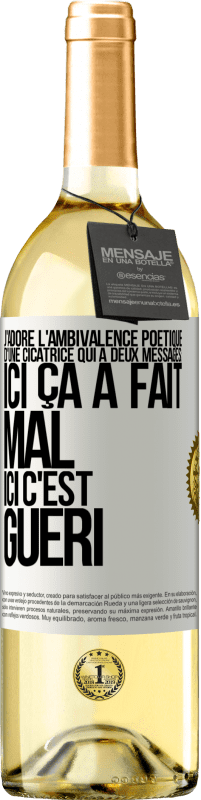 29,95 € | Vin blanc Édition WHITE J'adore l'ambivalence poétique d'une cicatrice qui a deux messages: ici ça a fait mal, ici c'est guéri Étiquette Blanche. Étiquette personnalisable Vin jeune Récolte 2024 Verdejo