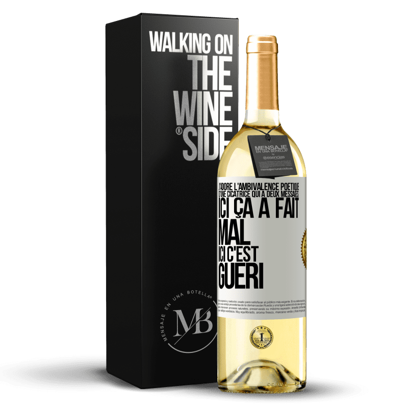 29,95 € Envoi gratuit | Vin blanc Édition WHITE J'adore l'ambivalence poétique d'une cicatrice qui a deux messages: ici ça a fait mal, ici c'est guéri Étiquette Blanche. Étiquette personnalisable Vin jeune Récolte 2024 Verdejo