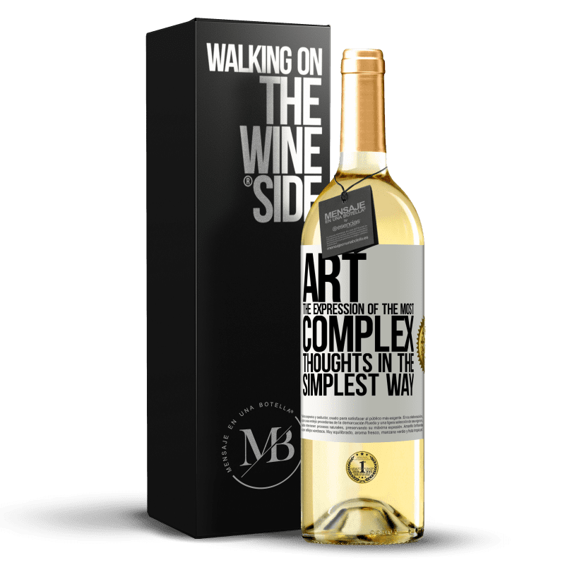 29,95 € Free Shipping | White Wine WHITE Edition ART. The expression of the most complex thoughts in the simplest way White Label. Customizable label Young wine Harvest 2023 Verdejo