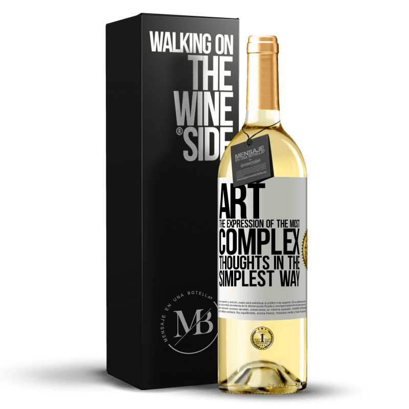 29,95 € Free Shipping | White Wine WHITE Edition ART. The expression of the most complex thoughts in the simplest way White Label. Customizable label Young wine Harvest 2024 Verdejo