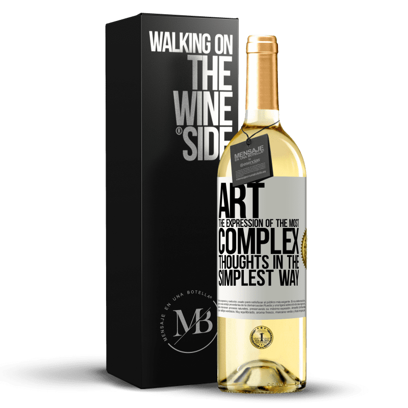 29,95 € Free Shipping | White Wine WHITE Edition ART. The expression of the most complex thoughts in the simplest way White Label. Customizable label Young wine Harvest 2025 Verdejo