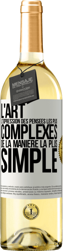 29,95 € | Vin blanc Édition WHITE L'ART. L'expression des pensées les plus complexes de la manière la plus simple Étiquette Blanche. Étiquette personnalisable Vin jeune Récolte 2024 Verdejo