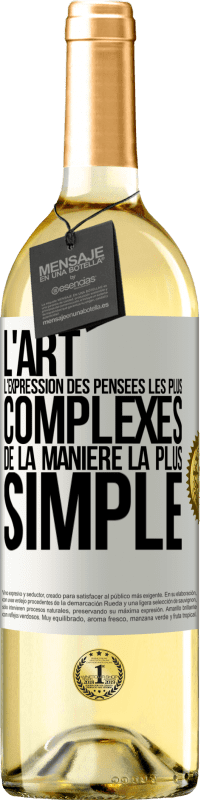 29,95 € Envoi gratuit | Vin blanc Édition WHITE L'ART. L'expression des pensées les plus complexes de la manière la plus simple Étiquette Blanche. Étiquette personnalisable Vin jeune Récolte 2025 Verdejo