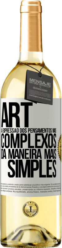 29,95 € | Vinho branco Edição WHITE ART A expressão dos pensamentos mais complexos da maneira mais simples Etiqueta Branca. Etiqueta personalizável Vinho jovem Colheita 2024 Verdejo