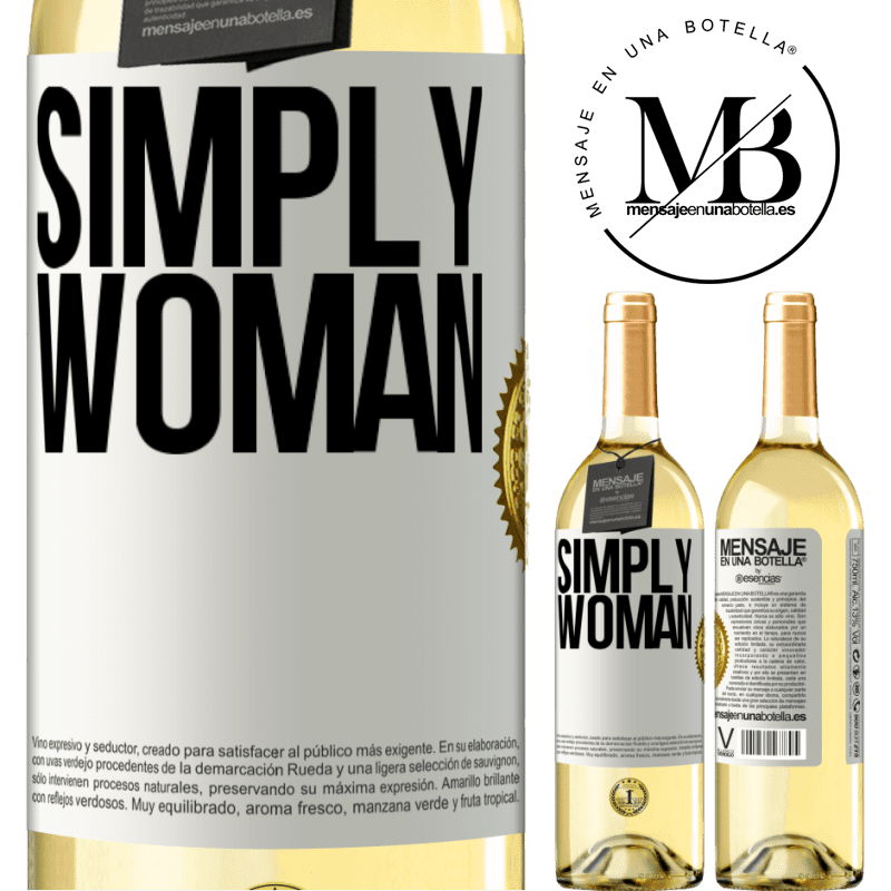 29,95 € Free Shipping | White Wine WHITE Edition Simply woman White Label. Customizable label Young wine Harvest 2022 Verdejo