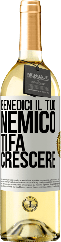 29,95 € Spedizione Gratuita | Vino bianco Edizione WHITE Benedici il tuo nemico. Ti fa crescere Etichetta Bianca. Etichetta personalizzabile Vino giovane Raccogliere 2025 Verdejo