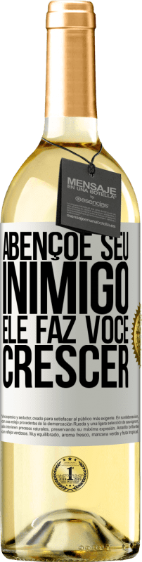 29,95 € | Vinho branco Edição WHITE Abençoe seu inimigo. Ele faz você crescer Etiqueta Branca. Etiqueta personalizável Vinho jovem Colheita 2024 Verdejo