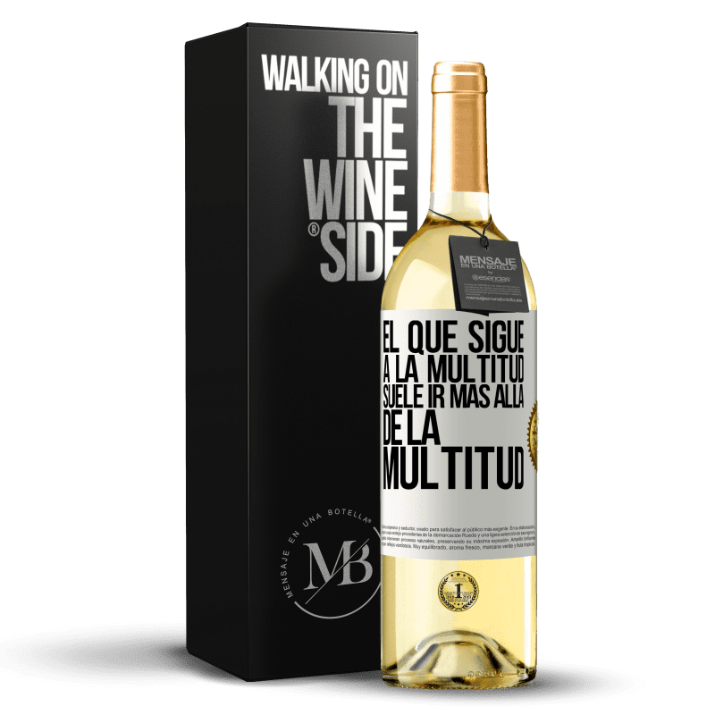 29,95 € Envío gratis | Vino Blanco Edición WHITE El que sigue a la multitud, suele ir más allá de la multitud Etiqueta Blanca. Etiqueta personalizable Vino joven Cosecha 2024 Verdejo