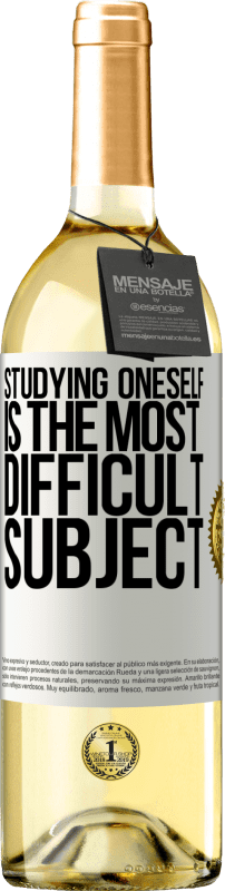 «Studying oneself is the most difficult subject» WHITE Edition