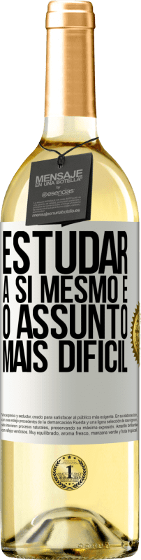 29,95 € | Vinho branco Edição WHITE Estudar a si mesmo é o assunto mais difícil Etiqueta Branca. Etiqueta personalizável Vinho jovem Colheita 2024 Verdejo