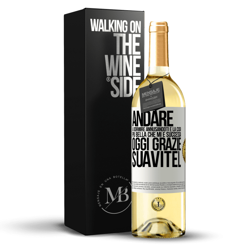 29,95 € Spedizione Gratuita | Vino bianco Edizione WHITE Andare a dormire annusandoti è la cosa più bella che mi è successa oggi. Grazie Suavitel Etichetta Bianca. Etichetta personalizzabile Vino giovane Raccogliere 2024 Verdejo