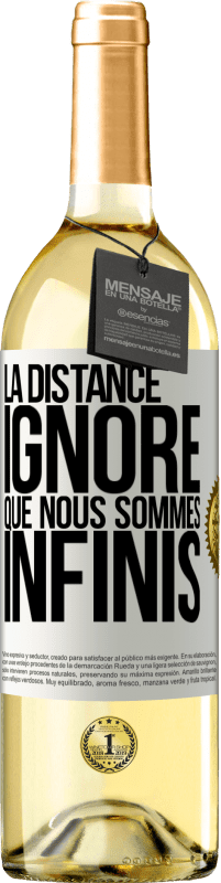 29,95 € | Vin blanc Édition WHITE La distance ignore que nous sommes infinis Étiquette Blanche. Étiquette personnalisable Vin jeune Récolte 2025 Verdejo