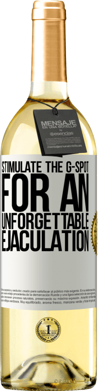 29,95 € | Белое вино Издание WHITE Стимулируйте G-spot для незабываемого семяизвержения Белая этикетка. Настраиваемая этикетка Молодое вино Урожай 2023 Verdejo