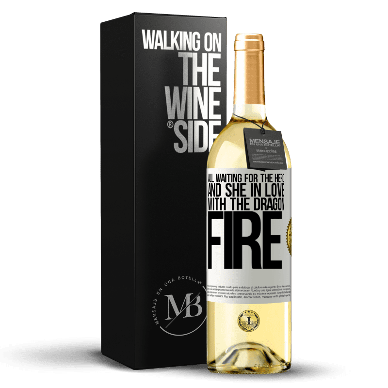 29,95 € Free Shipping | White Wine WHITE Edition All waiting for the hero and she in love with the dragon fire White Label. Customizable label Young wine Harvest 2023 Verdejo