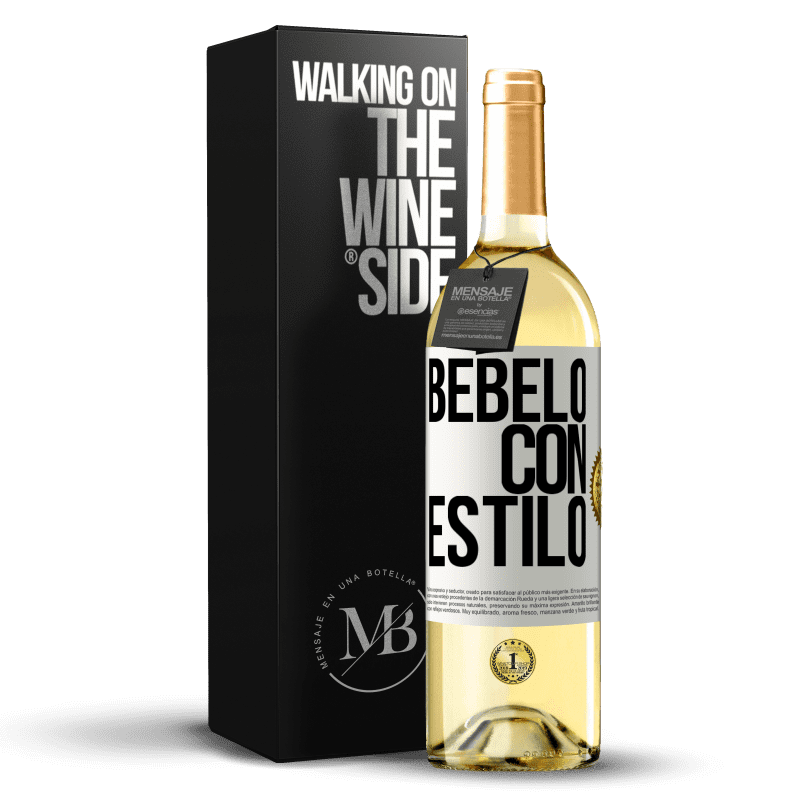 29,95 € Envío gratis | Vino Blanco Edición WHITE Bébelo con estilo Etiqueta Blanca. Etiqueta personalizable Vino joven Cosecha 2025 Verdejo