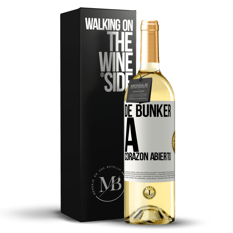 29,95 € Envío gratis | Vino Blanco Edición WHITE De búnker a corazon abierto Etiqueta Blanca. Etiqueta personalizable Vino joven Cosecha 2024 Verdejo