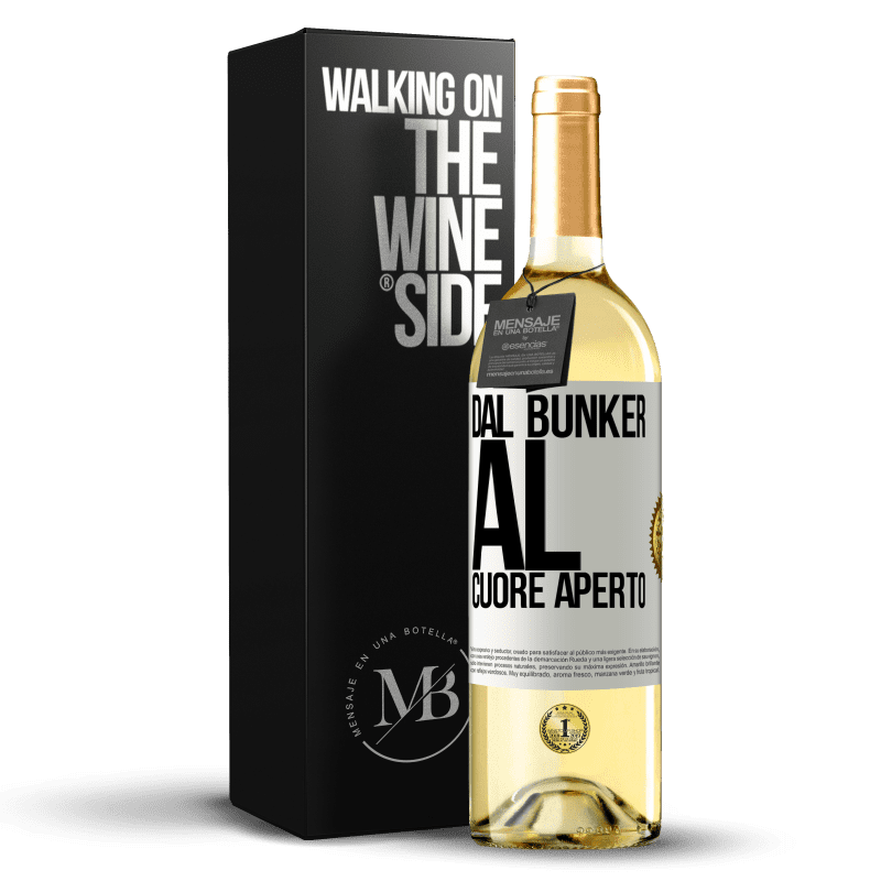 29,95 € Spedizione Gratuita | Vino bianco Edizione WHITE Dal bunker al cuore aperto Etichetta Bianca. Etichetta personalizzabile Vino giovane Raccogliere 2024 Verdejo