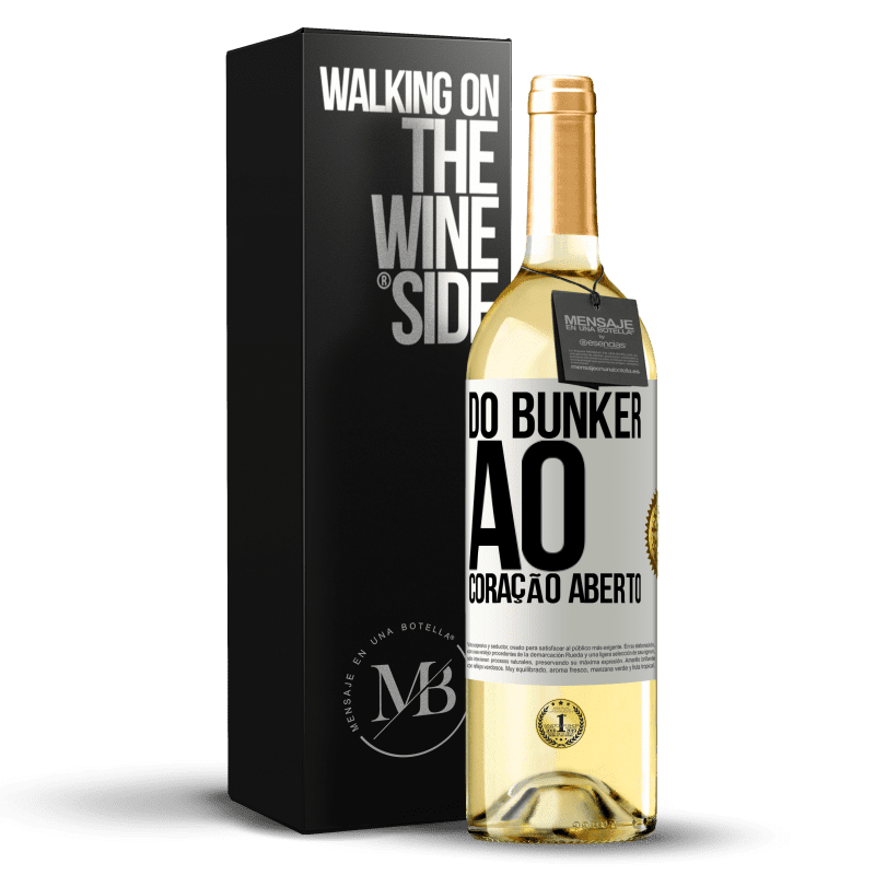 29,95 € Envio grátis | Vinho branco Edição WHITE Do bunker ao coração aberto Etiqueta Branca. Etiqueta personalizável Vinho jovem Colheita 2024 Verdejo