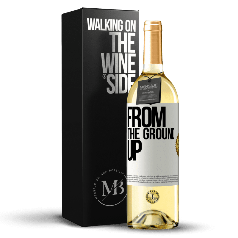29,95 € Envío gratis | Vino Blanco Edición WHITE From The Ground Up Etiqueta Blanca. Etiqueta personalizable Vino joven Cosecha 2025 Verdejo