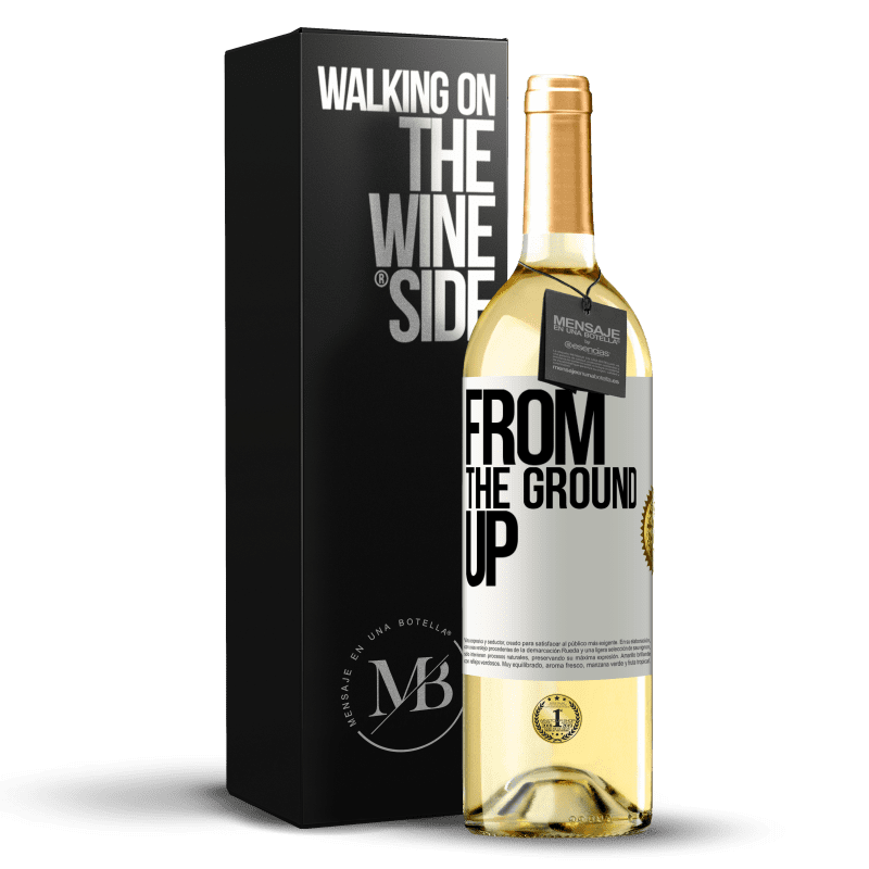 29,95 € Envio grátis | Vinho branco Edição WHITE From The Ground Up Etiqueta Branca. Etiqueta personalizável Vinho jovem Colheita 2025 Verdejo