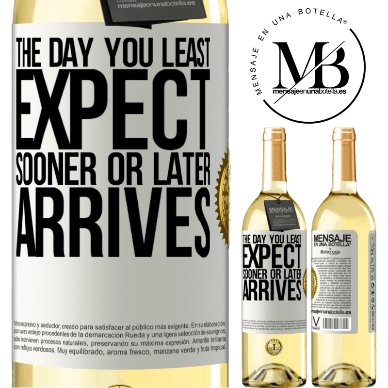 29,95 € Free Shipping | White Wine WHITE Edition The day you least expect, sooner or later arrives White Label. Customizable label Young wine Harvest 2022 Verdejo