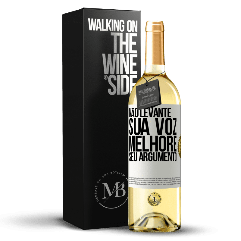 29,95 € Envio grátis | Vinho branco Edição WHITE Não levante sua voz, melhore seu argumento Etiqueta Branca. Etiqueta personalizável Vinho jovem Colheita 2024 Verdejo