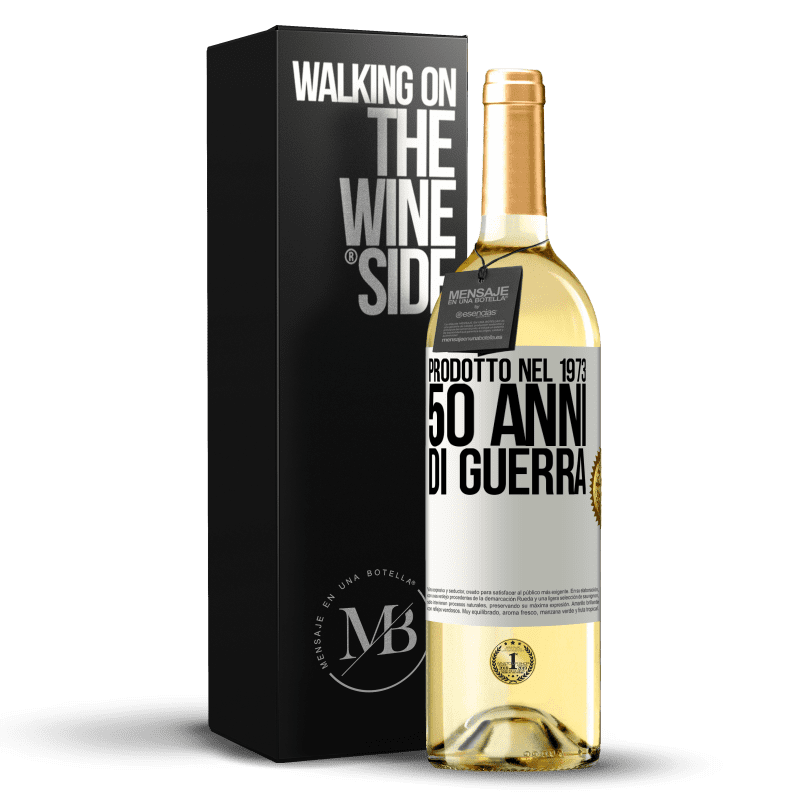 29,95 € Spedizione Gratuita | Vino bianco Edizione WHITE Prodotto nel 1973. 50 anni di guerra Etichetta Bianca. Etichetta personalizzabile Vino giovane Raccogliere 2023 Verdejo