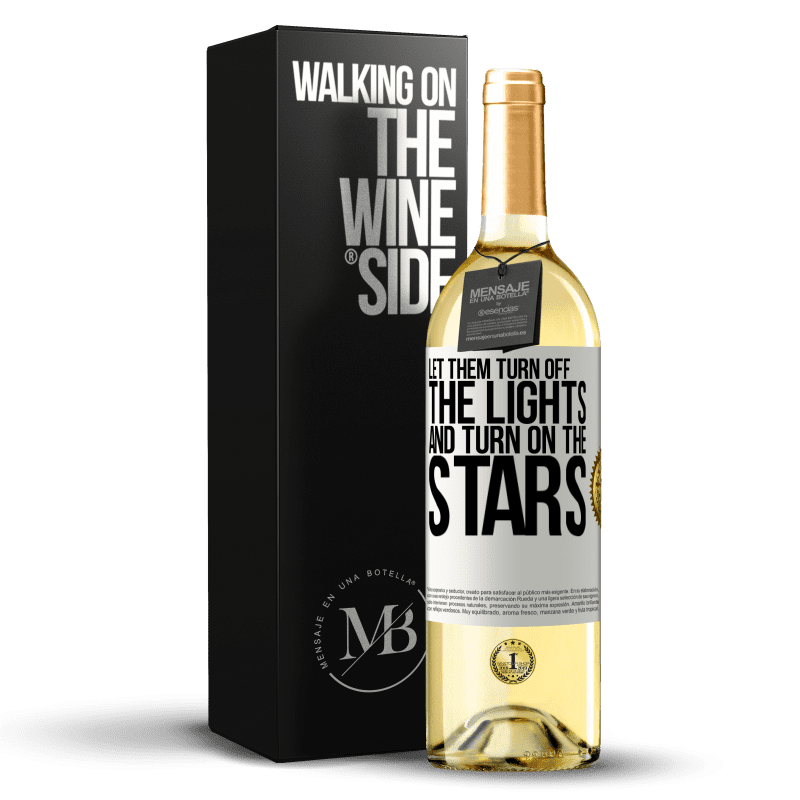 29,95 € Free Shipping | White Wine WHITE Edition Let them turn off the lights and turn on the stars White Label. Customizable label Young wine Harvest 2023 Verdejo