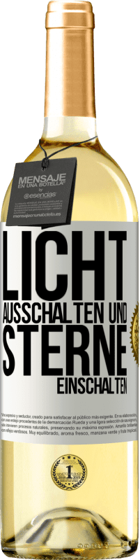 29,95 € Kostenloser Versand | Weißwein WHITE Ausgabe Licht ausschalten und Sterne einschalten Weißes Etikett. Anpassbares Etikett Junger Wein Ernte 2023 Verdejo