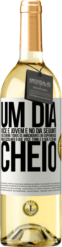 29,95 € | Vinho branco Edição WHITE Um dia você é jovem e no dia seguinte você cheira todos os amaciadores do supermercado para escolher o que você toma e o que Etiqueta Branca. Etiqueta personalizável Vinho jovem Colheita 2025 Verdejo