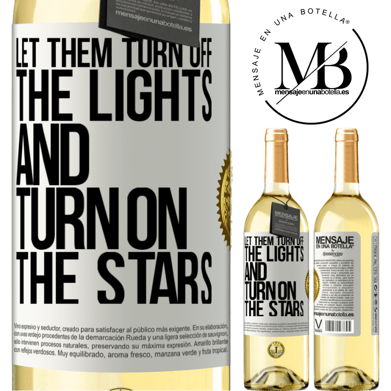 29,95 € Free Shipping | White Wine WHITE Edition Let them turn off the lights and turn on the stars White Label. Customizable label Young wine Harvest 2022 Verdejo