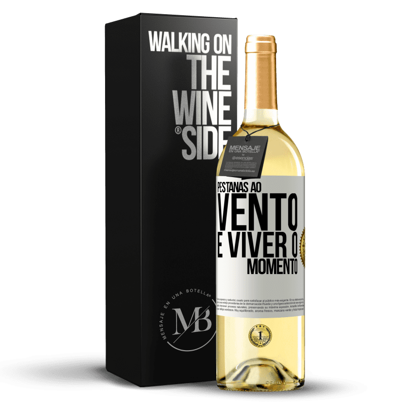 29,95 € Envio grátis | Vinho branco Edição WHITE Pestanas ao vento e viver o momento Etiqueta Branca. Etiqueta personalizável Vinho jovem Colheita 2024 Verdejo