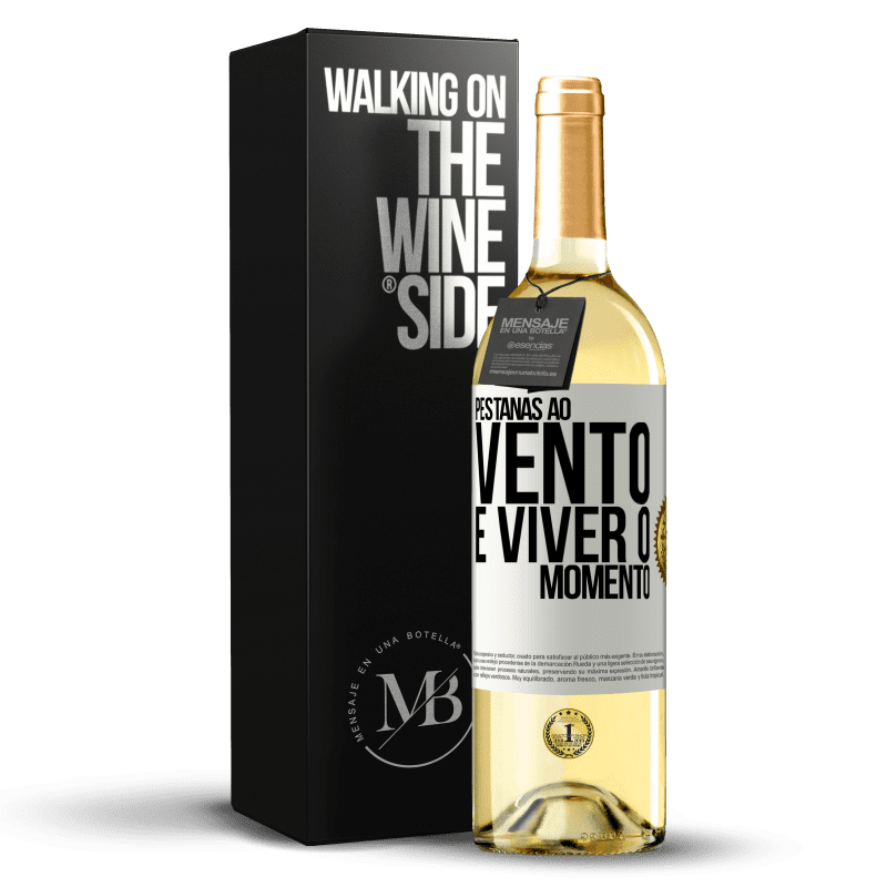 29,95 € Envio grátis | Vinho branco Edição WHITE Pestanas ao vento e viver o momento Etiqueta Branca. Etiqueta personalizável Vinho jovem Colheita 2025 Verdejo