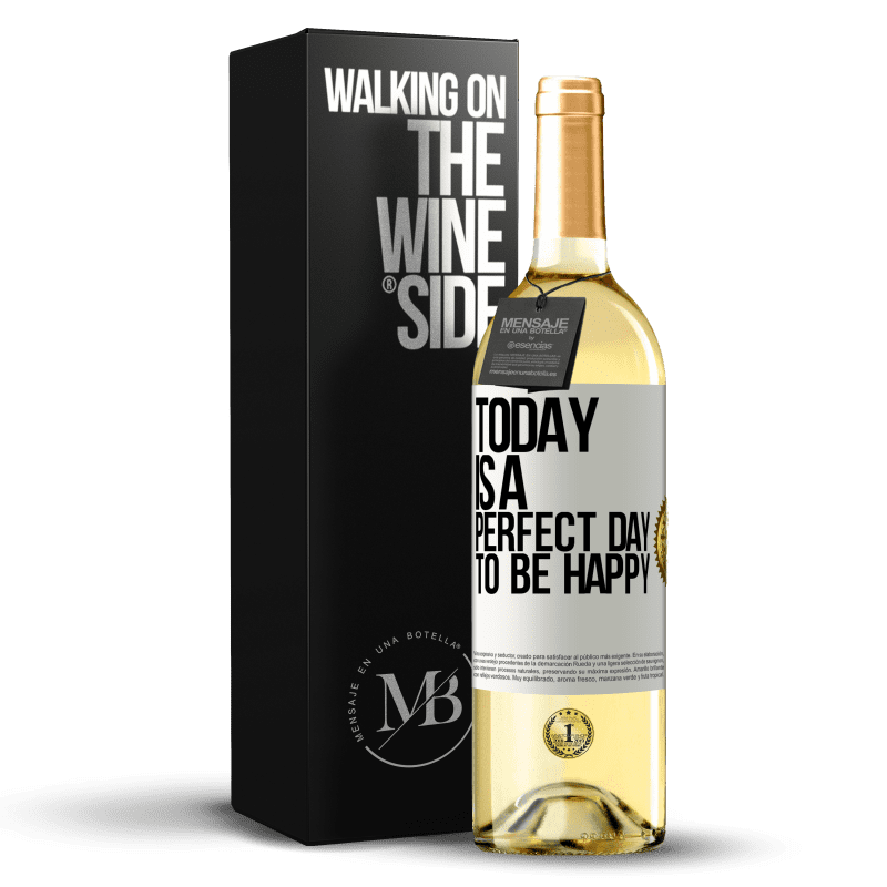 29,95 € 送料無料 | 白ワイン WHITEエディション 今日は幸せになるのに最適な日です ホワイトラベル. カスタマイズ可能なラベル 若いワイン 収穫 2023 Verdejo