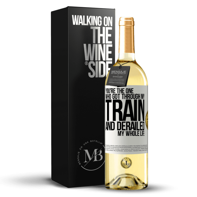 29,95 € 免费送货 | 白葡萄酒 WHITE版 你是我火车上的火车，使我一生都出轨了 白标. 可自定义的标签 青年酒 收成 2023 Verdejo